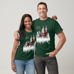 Camiseta Nombre de la familia Buffalo Plaid Snowy Forest St