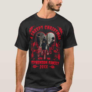 Camiseta Nombre de la familia Foto Navidades inquietos del 