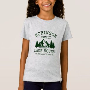 Camiseta Nombre de la familia Lake House Forest Green Silho