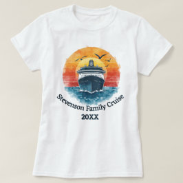 Camiseta Nombre de la familia puesta de sol Vacaciones Cruc