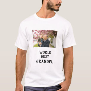 Camiseta nombre de la foto del mejor abuelo del mundo día d