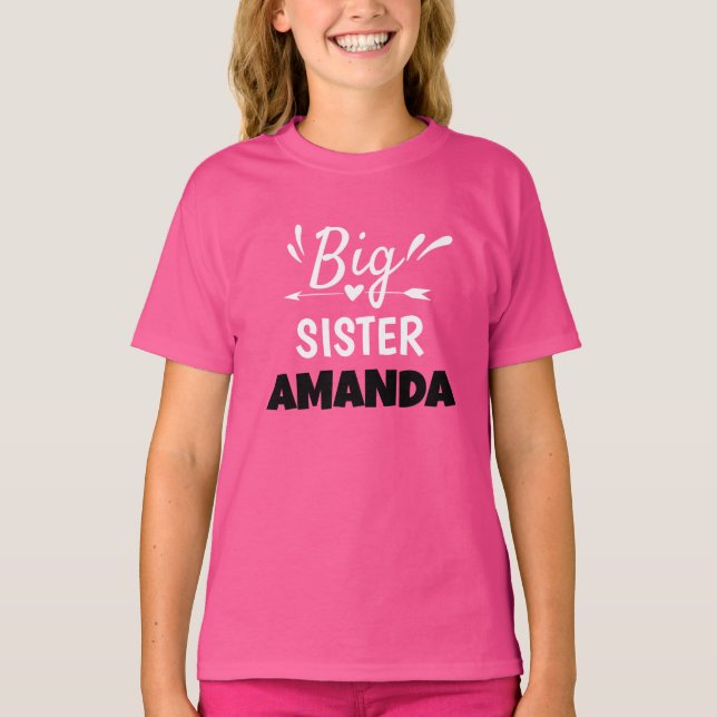 Camiseta Nombre de la hermana mayor personalizable (Anverso)