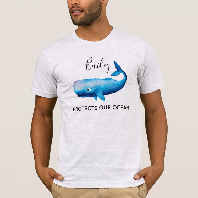 Camiseta Nombre de la playa del mar de ballena para la cons (Anverso)