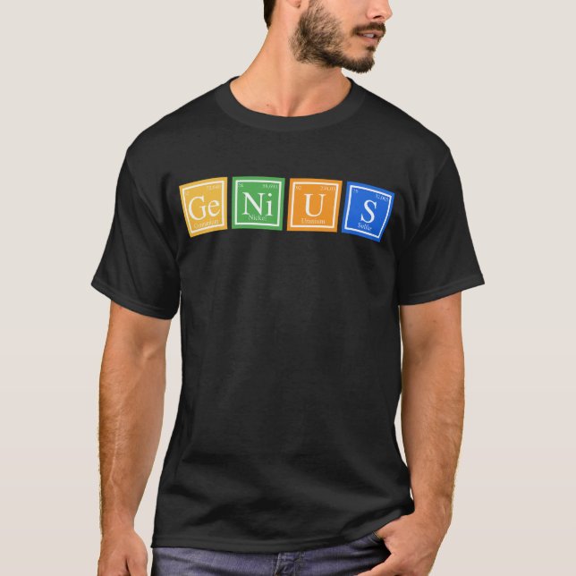 Camiseta Nombre de la química de elementos de tabla periódi (Anverso)