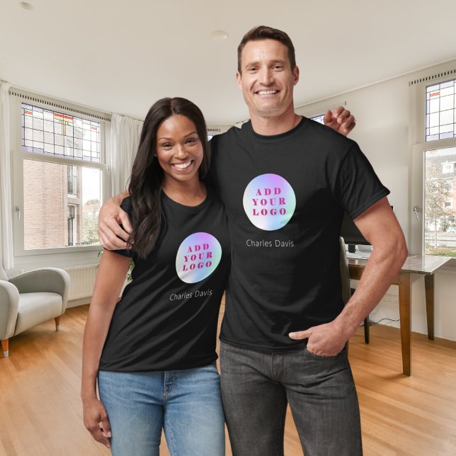 Camiseta Nombre de la ropa de trabajo del empleado negro de (Subido por el creador)