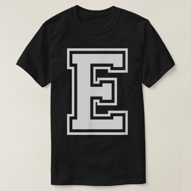 Camiseta Nombre de letra E Monograma de variabilidad inicia (Diseño del anverso)