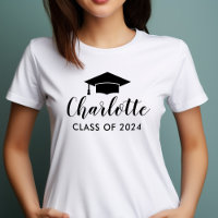 Nombre de letra negra moderna Gorro de graduación 