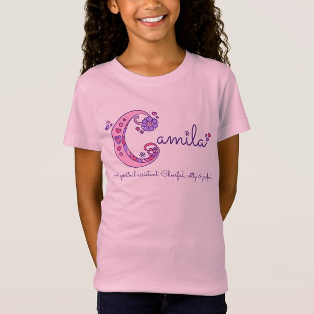 Camiseta Nombre de los chicas de Camila y significar la (Anverso)