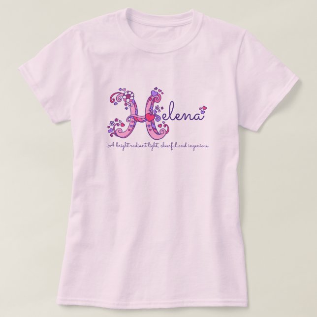 Camiseta Nombre de los chicas de Helena y significar la (Diseño del anverso)