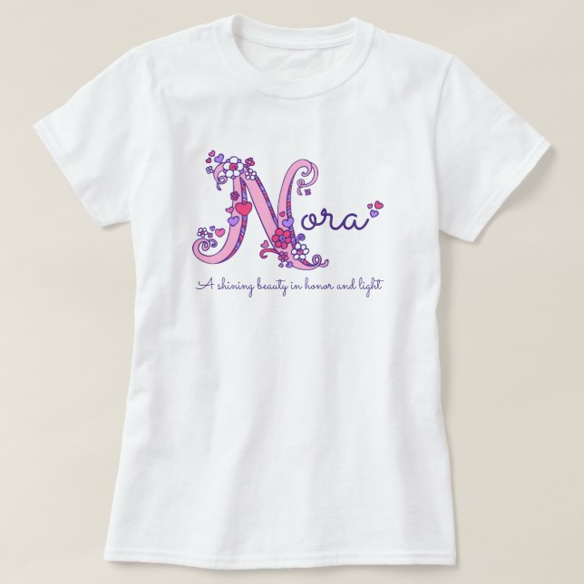 Camiseta Nombre de los chicas de Nora y significar la (Diseño del anverso)