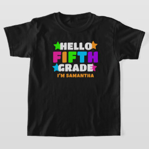 Camiseta Nombre de los niños de quinto grado de Hola person