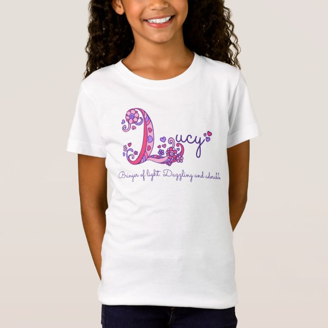 Camiseta Nombre de Lucy chicas L que significa árbol monogr (Anverso)
