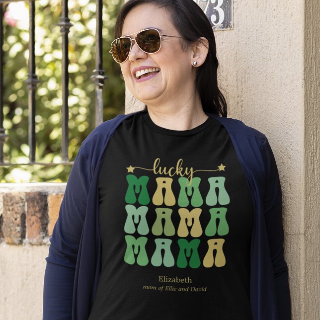 Camiseta Nombre de mamá y niños del Día de San Patricio (Subido por el creador)