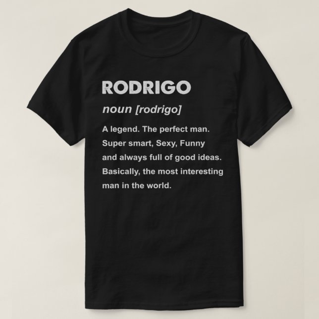 Camiseta Nombre de Mens Rodrigo (Diseño del anverso)