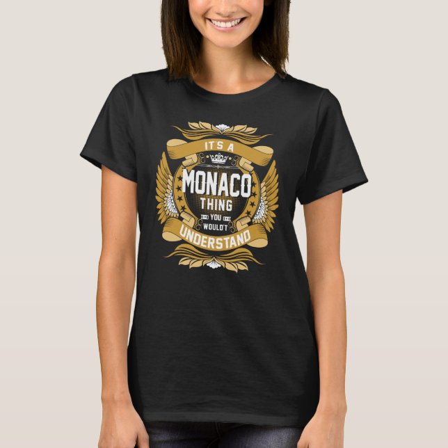 Camiseta Nombre de MONACO, escudo del nombre de la familia  (Anverso)
