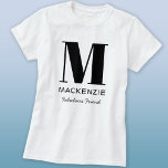 Camiseta Nombre de monograma de amigo fabuloso<br><div class="desc">Diseño de nombre de monograma minimalista con tipografía moderna que se puede cambiar para personalizar. Ideal para las amigas de la novia en la fiesta de regalos de boda o la despedida de soltera,  o como un divertido favor o regalo de la fiesta de boda.</div>