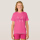Camiseta Nombre de monograma personalizable Wow Chicas rosa (Anverso completo)