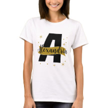 Nombre de monograma personalizado negro blanco dor