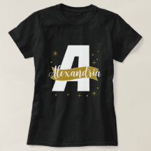 Nombre de monograma personalizado negro blanco y d