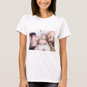 Camiseta nombre de monograma simple personalizado primera n