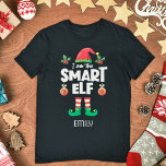 Camiseta Nombre de navidades que coinciden con la familia d<br><div class="desc">Entra en el espíritu navideño con esta graciosa camiseta de elfo Smart que forma parte de una colección de elefantes familiares que contiene regalos para cualquier miembro de la familia. Perfecto para cualquier reunión familiar de Navidades, esta camiseta tiene un gorra de elfo lindo y piernas divertidas, con la leyenda...</div>