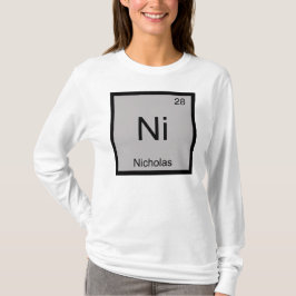 Camiseta Nombre de Nicolás Elemento Químico Tabla Periódica