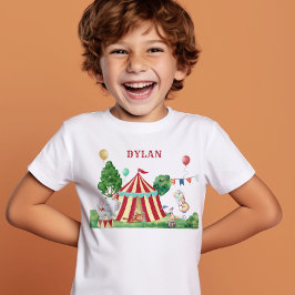 Camiseta Nombre de niño de animales de circo de carnaval y