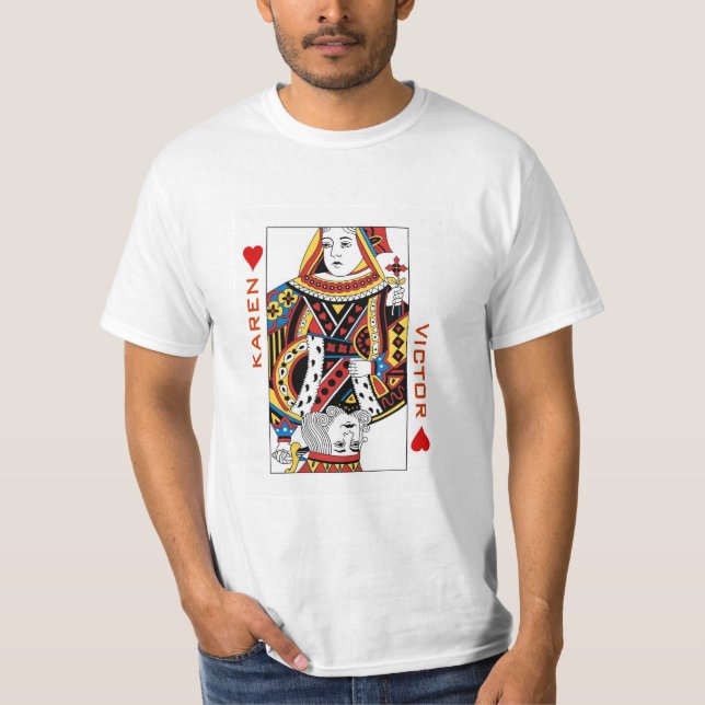 Camiseta Nombre de Novio o Novia en las tarjetas de juego (Anverso)