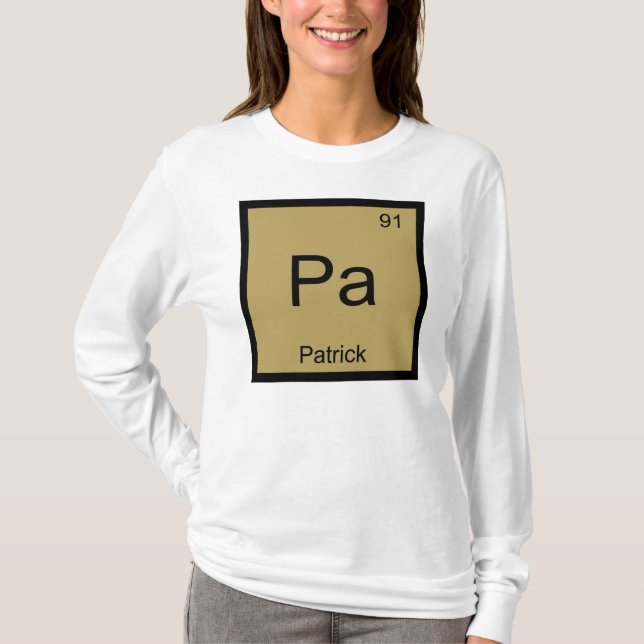 Camiseta Nombre de Patrick Elemento Químico Tabla Periódica (Anverso)