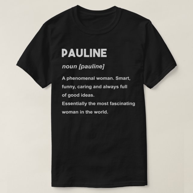Camiseta Nombre de Pauline  (Diseño del anverso)