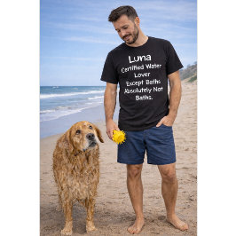 Camiseta Nombre de Perro Personalizado Amante del Agua Cert