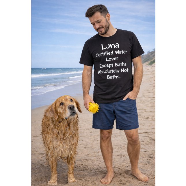 Camiseta Nombre de Perro Personalizado Amante del Agua Cert (Subido por el creador)