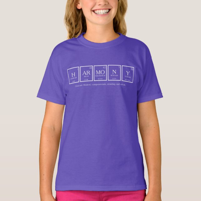 Camiseta Nombre de química de elementos de tabla periódica  (Anverso)