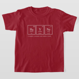 Camiseta Nombre de Rayne que significa química de elemento