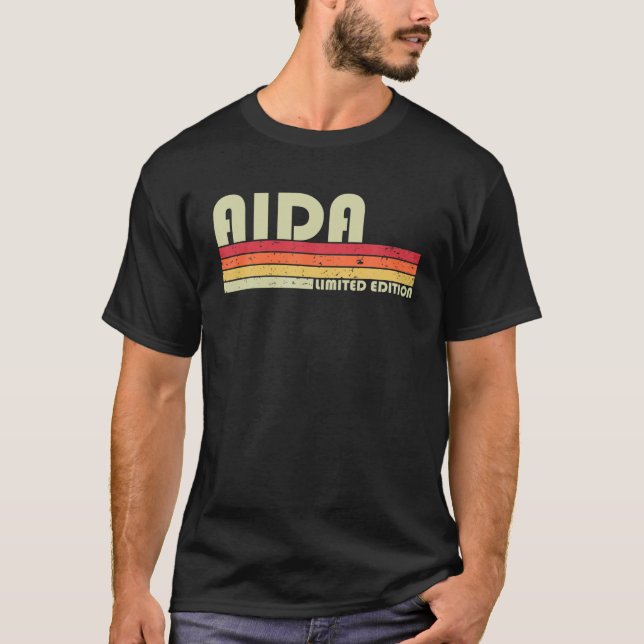 Camiseta Nombre de regalo AIDA Personalizado Retro Vintage  (Anverso)