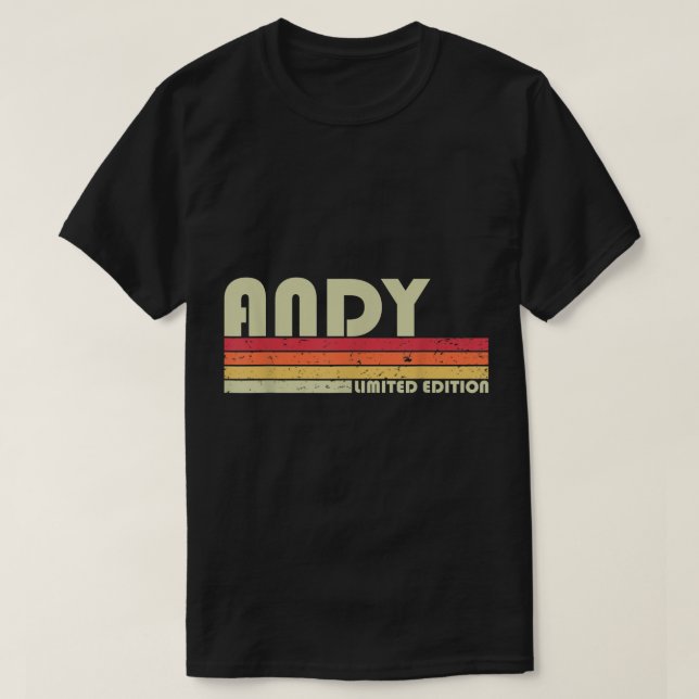 Camiseta Nombre de regalo ANDY Personalizado Funny Retro Vi (Diseño del anverso)