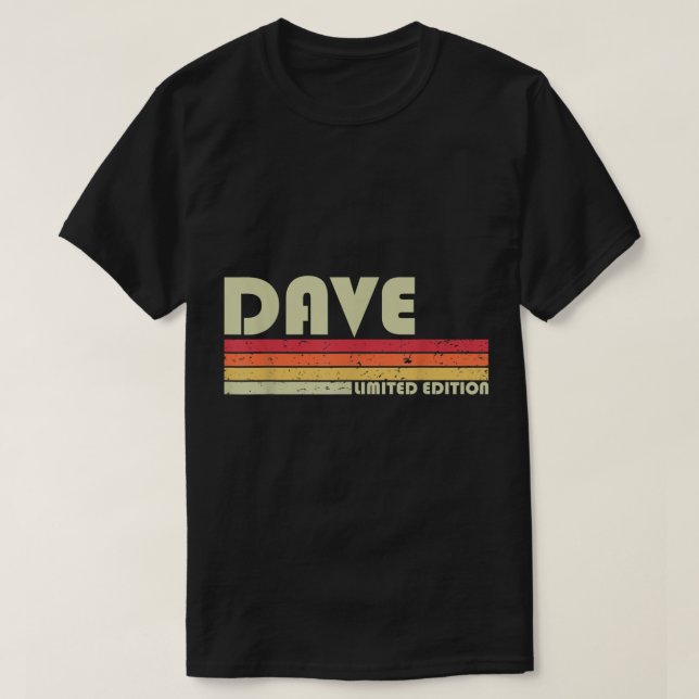 Camiseta Nombre de regalo DAVE Personalizado Funny Retro Vi (Diseño del anverso)