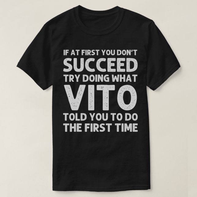 Camiseta Nombre de regalo de VITO Personalizado Cumpleaños  (Diseño del anverso)
