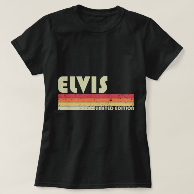 Camiseta Nombre de regalo ELVIS Personalizado Funny Retro V (Diseño del anverso)