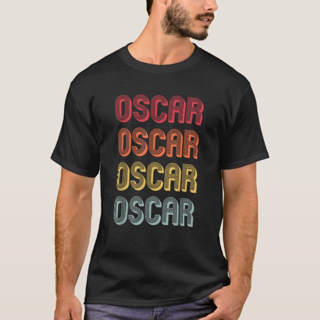 Camiseta Nombre de regalo OSCAR Personalizado Funny Retro V (Anverso)