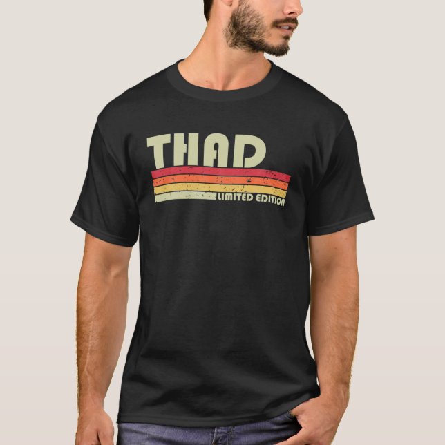 Camiseta Nombre de regalo THAD Personalizado Funny Retro Vi (Anverso)