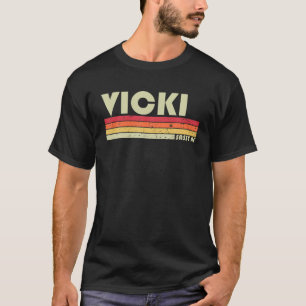 Camiseta Nombre de regalo VICKI Retro Personalizado Vintage