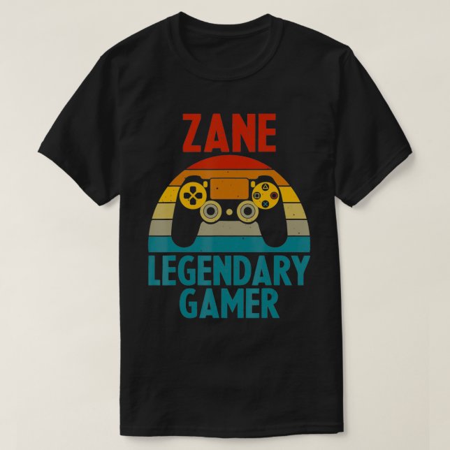 Camiseta Nombre de regalo ZANE Personalizado Funny Gaming G (Diseño del anverso)