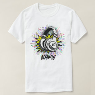 Camiseta Nombre de registro de vinilo de DJ retro gráfico p