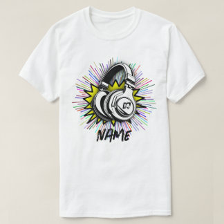 Camiseta Nombre de registro de vinilo de DJ retro gráfico p