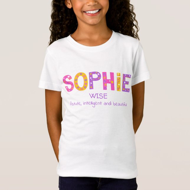 Camiseta Nombre de Sophie chicas que significa estrella de  (Anverso)