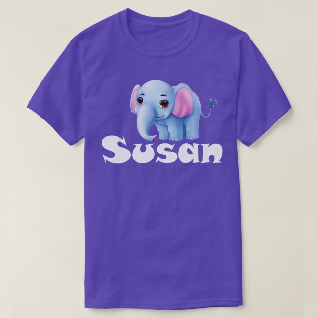 Camiseta Nombre de Susan Cute Elephant (Diseño del anverso)