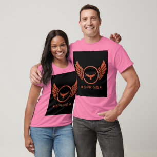 Camiseta Nombre de texto de primavera personalizado con ala