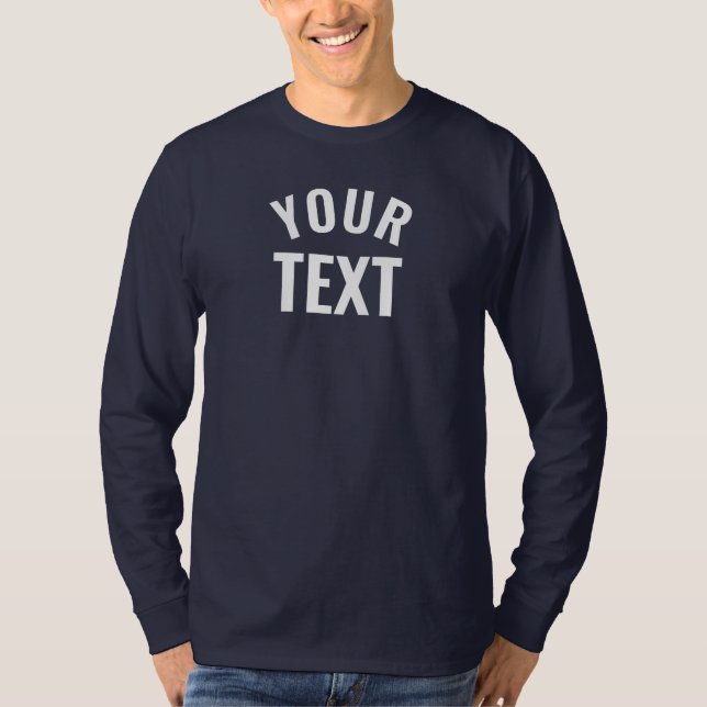 Camiseta Nombre de texto personalizado Mens Naval básica de (Anverso)