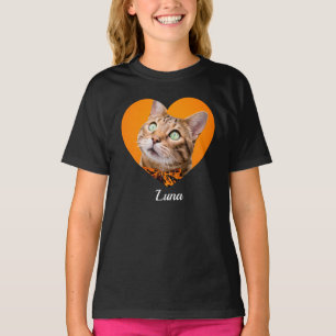 Camiseta Nombre de tipografía moderna y foto con corazón de